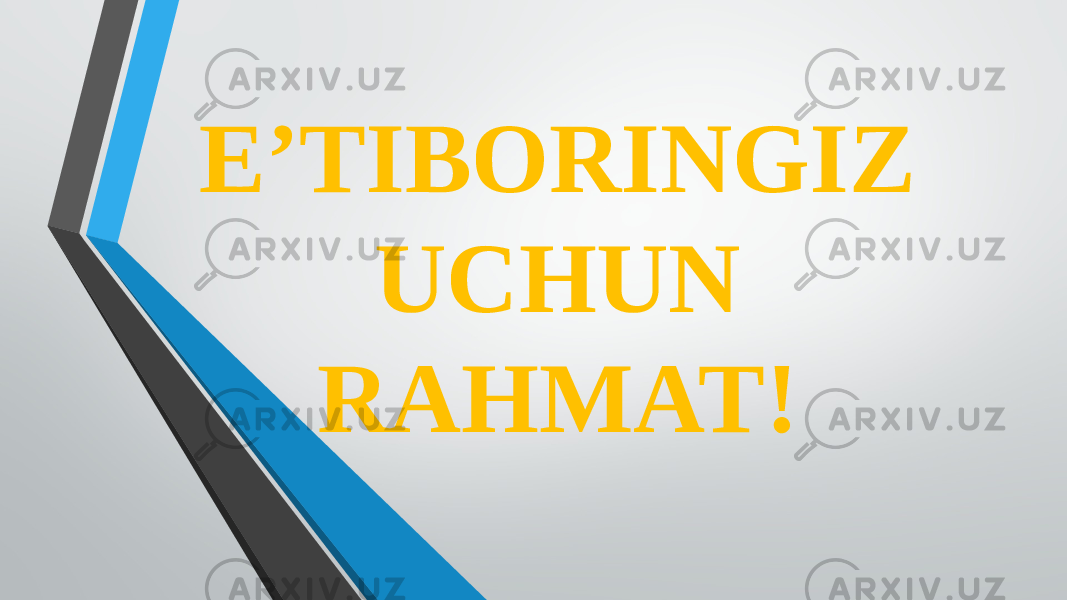  E’TIBORINGIZ UCHUN RAHMAT! 