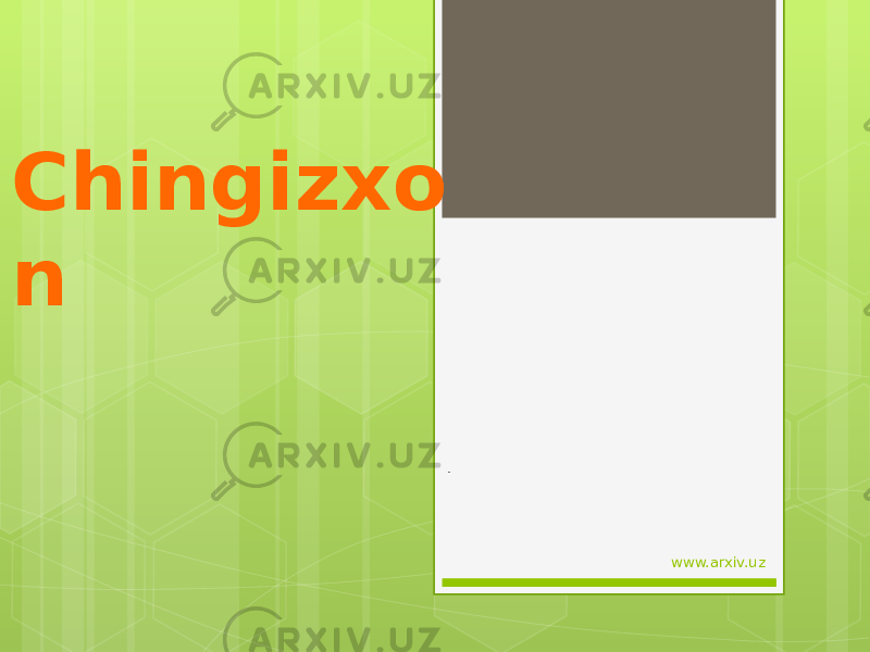 Chingizxo n . www.arxiv.uz 