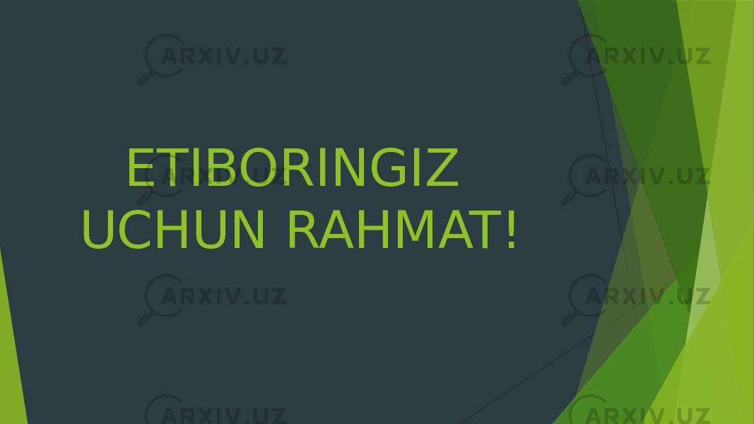 ETIBORINGIZ UCHUN RAHMAT! 