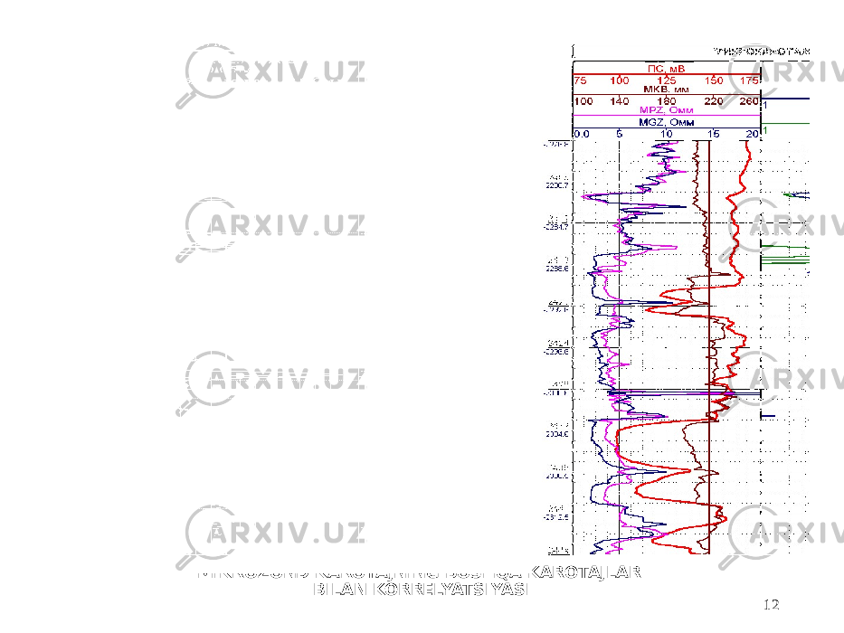 MIKROZOND KAROTAJNING BOSHQA KAROTAJLAR BILAN KORRELYATSIYASI 12 