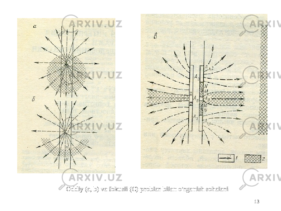 Oddiy (a, b) va fokusli (C) problar bilan o&#39;rganish sohalari 13 