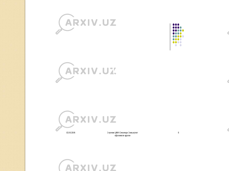02.08.2006 3 кунлик ШАМ Семинари 3-машғулот кўргазмали қуроли 8 