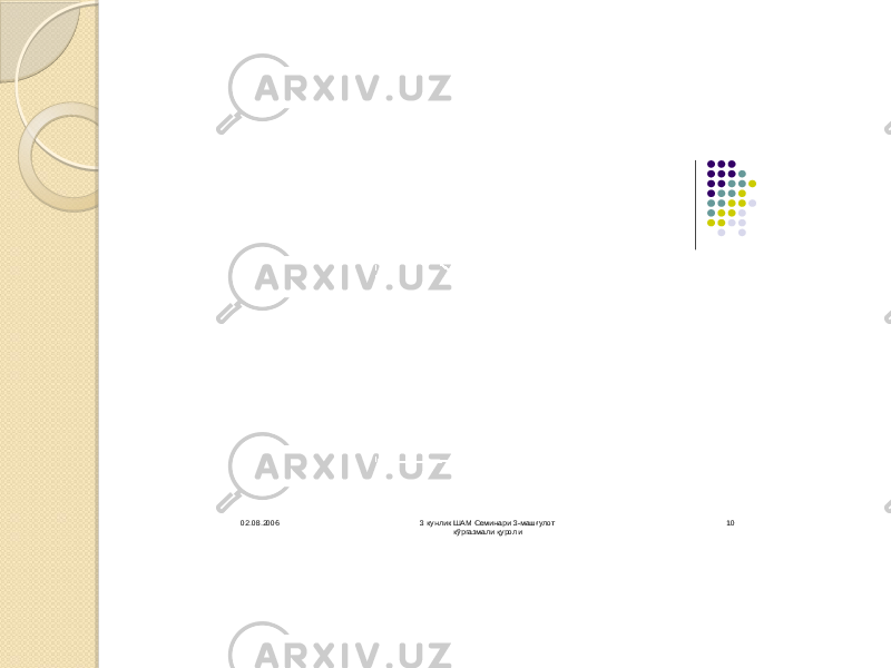 02.08.2006 3 кунлик ШАМ Семинари 3-машғулот кўргазмали қуроли 10 