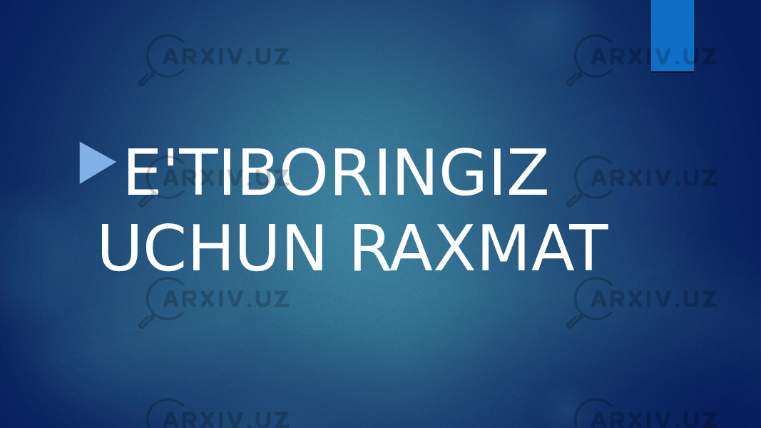  E&#39;TIBORINGIZ UCHUN RAXMAT 