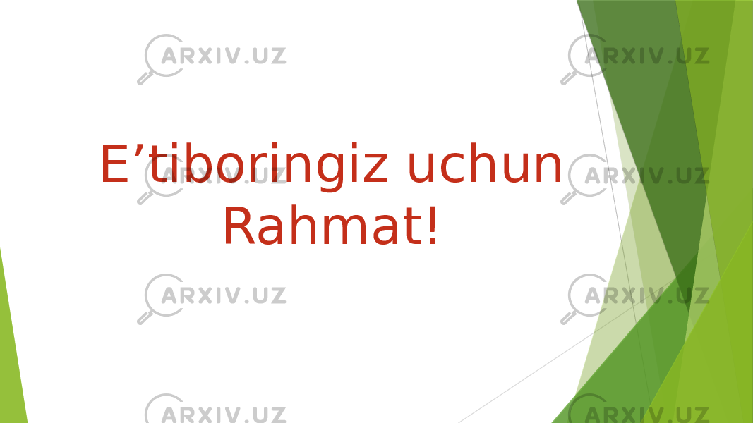 E’tiboringiz uchun Rahmat! 