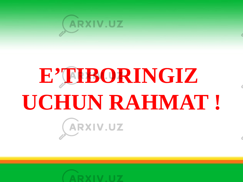 E’TIBORINGIZ UCHUN RAHMAT ! 