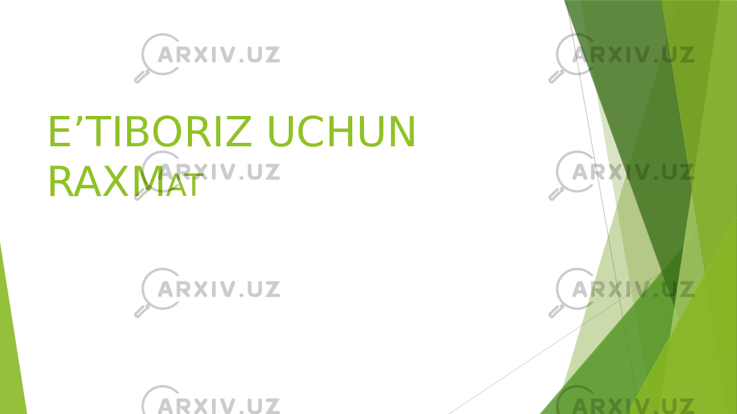 E’TIBORIZ UCHUN RAXM AT 