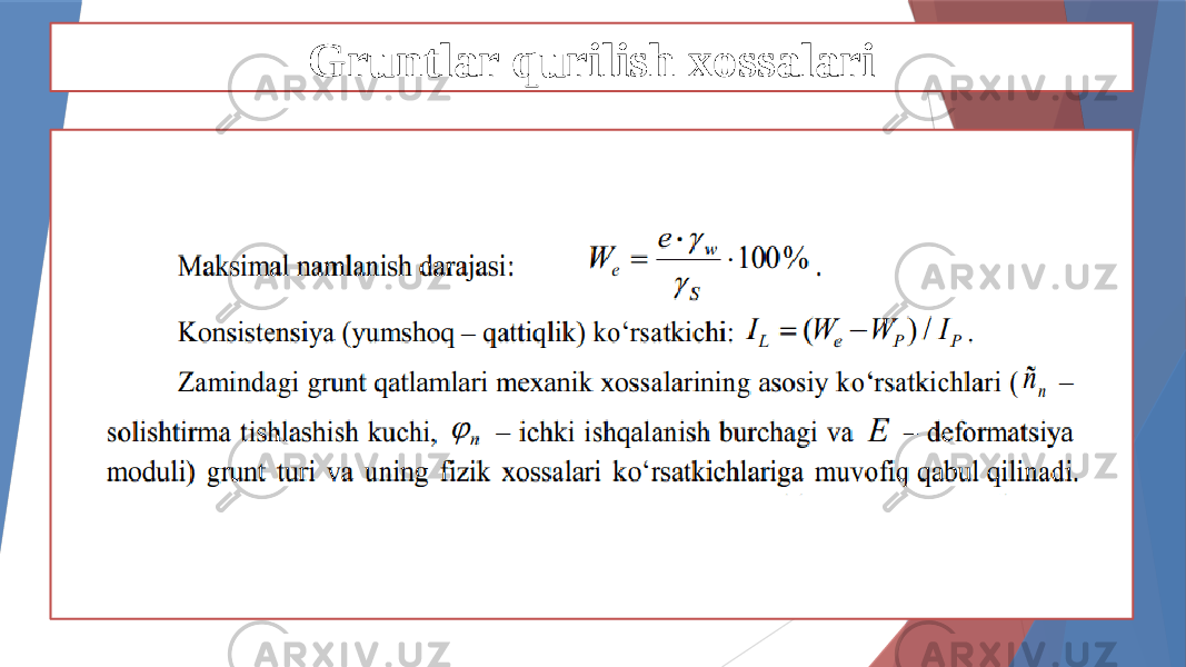 Gruntlar qurilish xossalari 