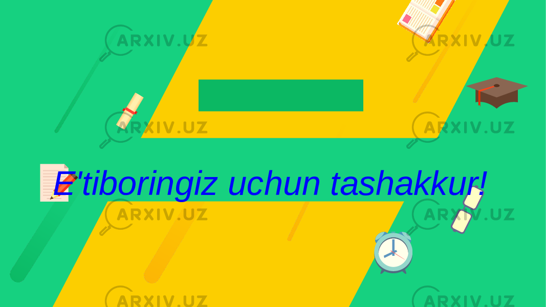 E&#39;tiboringiz uchun tashakkur! 