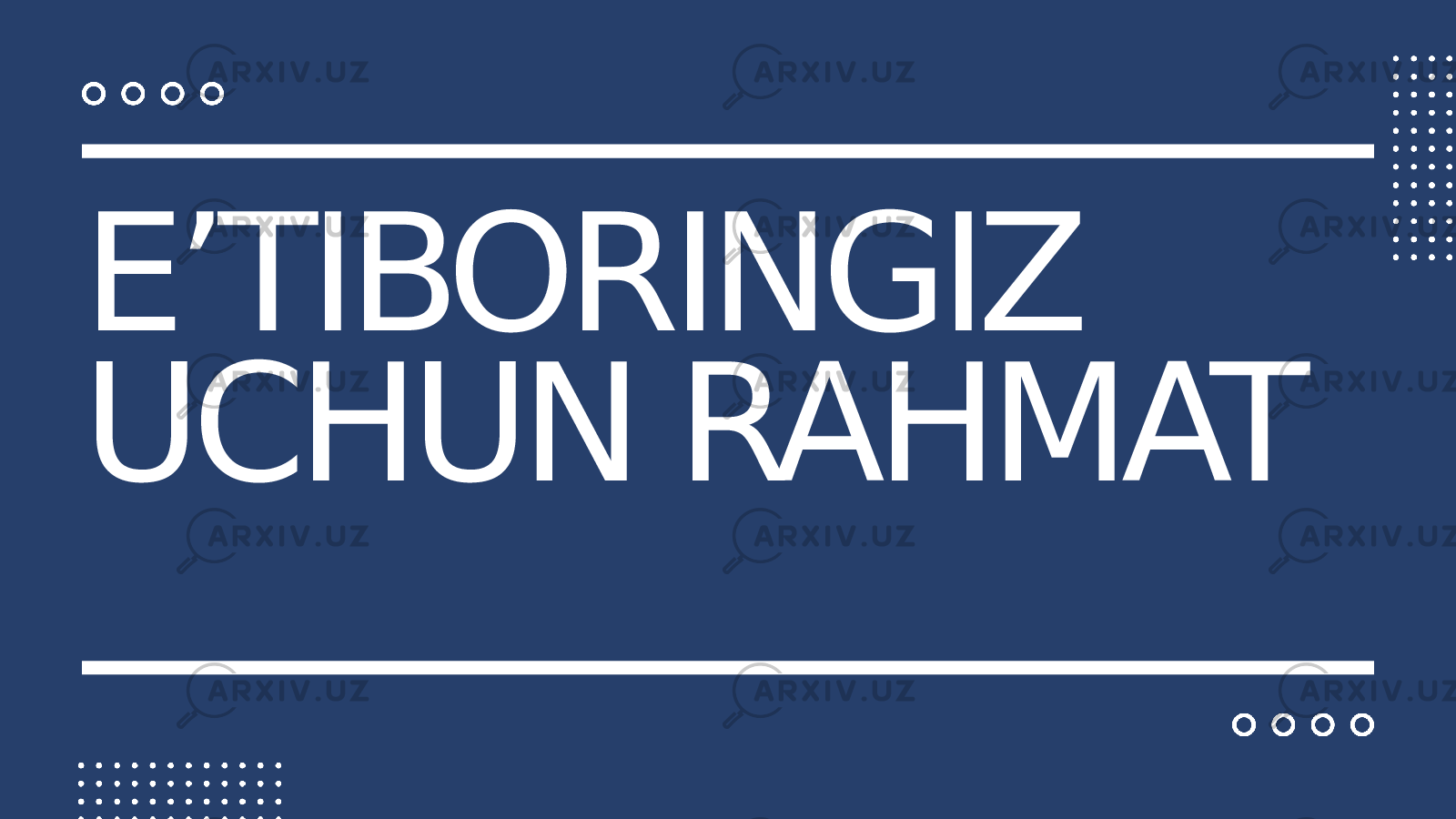 E’TIBORINGIZ UCHUN RAHMAT 