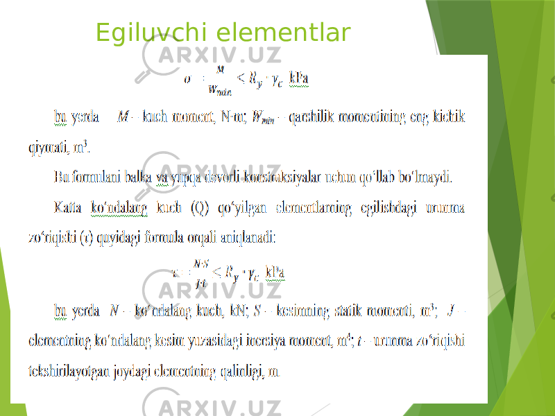 Egiluvchi elementlar 