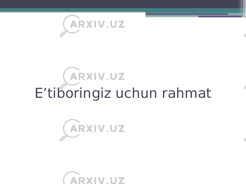 E’tiboringiz uchun rahmat 