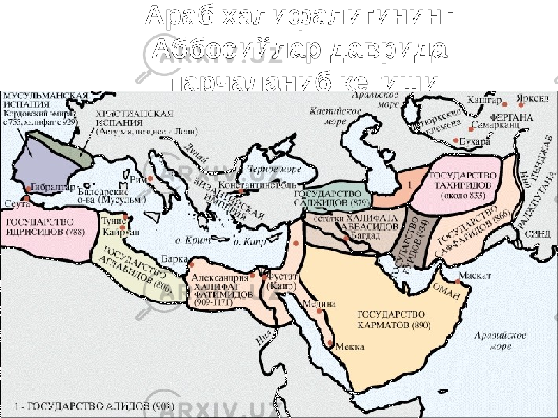 Араб халифалигининг Аббосийлар даврида парчаланиб кетиши 