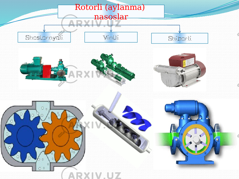 Rotorli (aylanma) nasoslar Shesternyali Vintli Shiberli01 12 2B 33 2B 