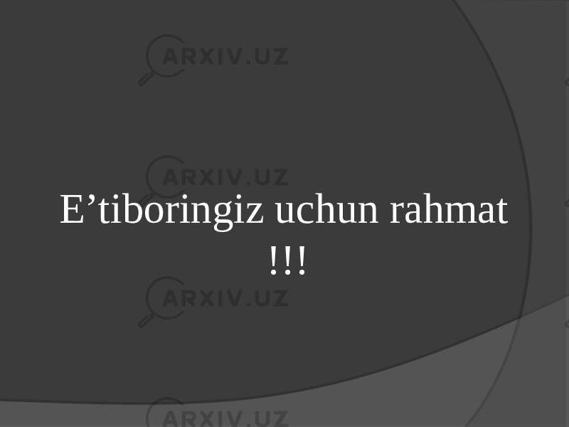 E’tiboringiz uchun rahmat !!! 