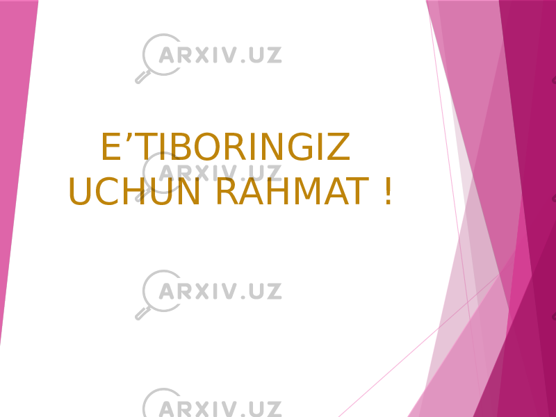 E’TIBORINGIZ UCHUN RAHMAT ! 