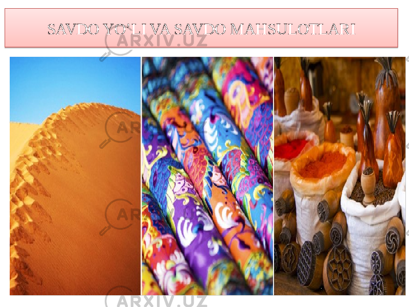 SAVDO YO’LI VA SAVDO MAHSULOTLARI4F50 