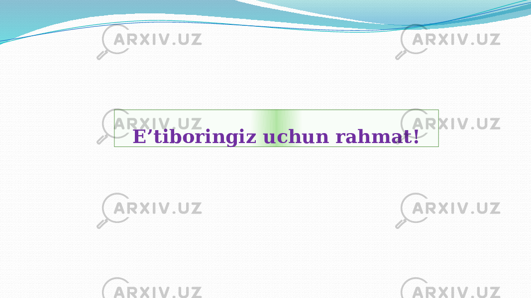 E’tiboringiz uchun rahmat!23 