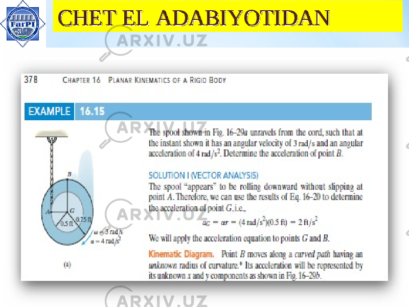 CHET EL ADABIYOTIDANCHET EL ADABIYOTIDAN 