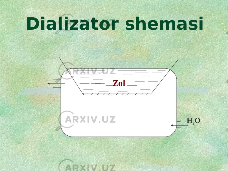 Dializator shemasi Zol H 2 O 