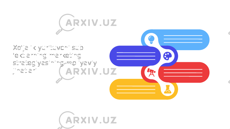 Xo&#39;jalik yurituvchi sub &#39;ektlarning marketing strategiyasining moliyaviy jihatlari 