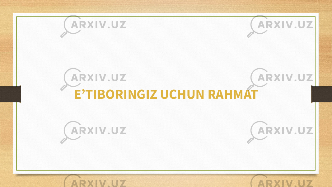 E’TIBORINGIZ UCHUN RAHMAT 