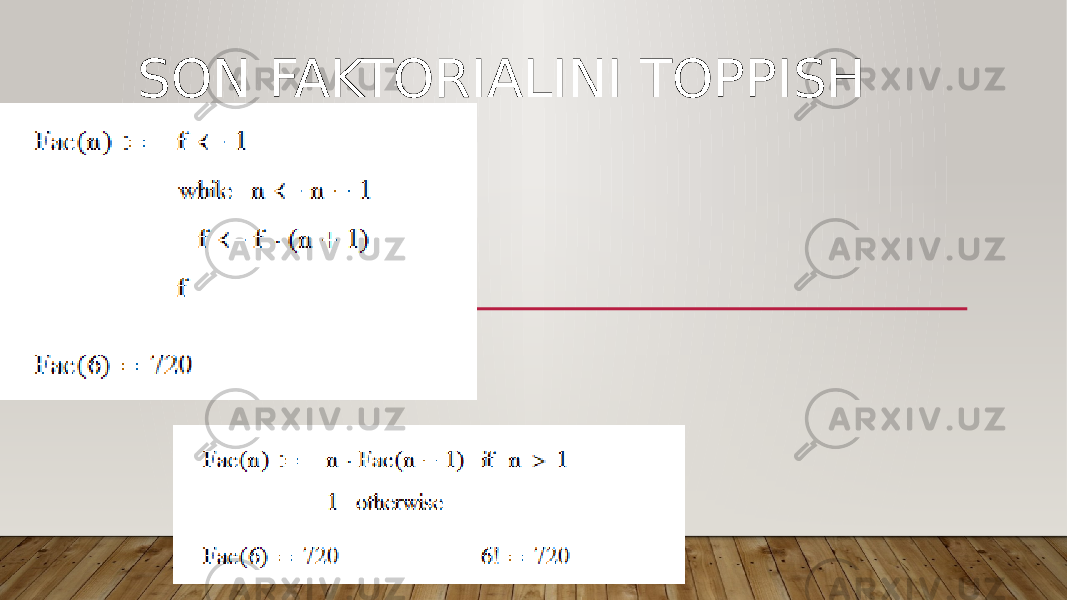 SON FAKTORIALINI TOPPISH 