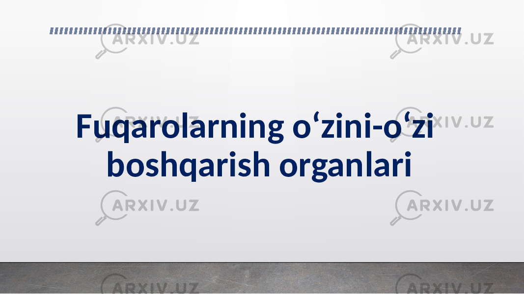 Fuqarolarning o‘zini-o‘zi boshqarish organlari 