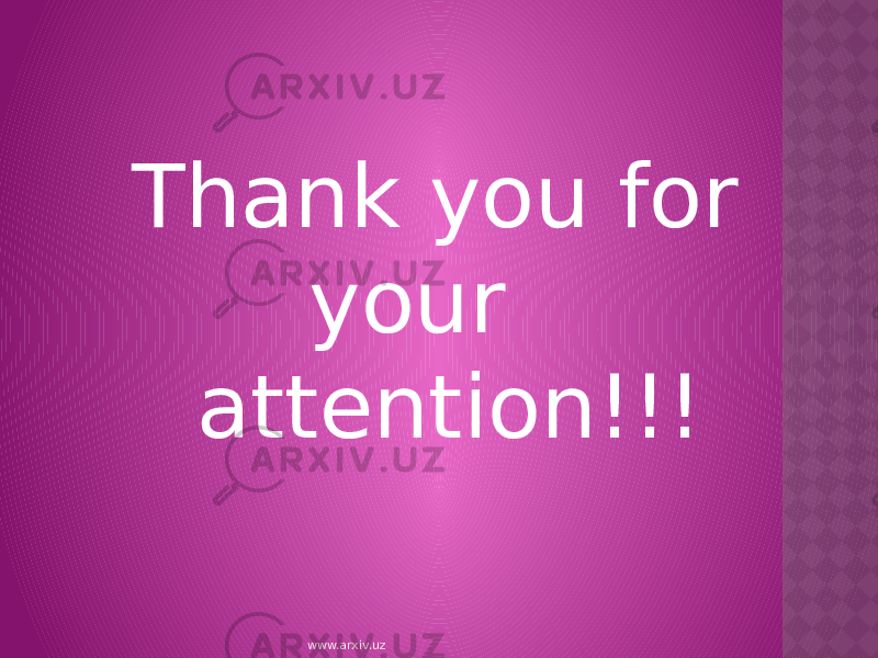 Thank you for your attention !!! www.arxiv.uz 