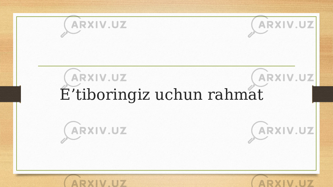 E’tiboringiz uchun rahmat 