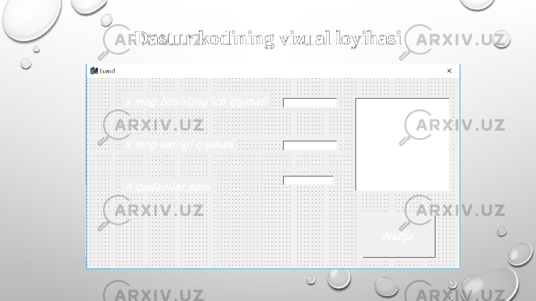 Dastur kodining vizual loyihasi 