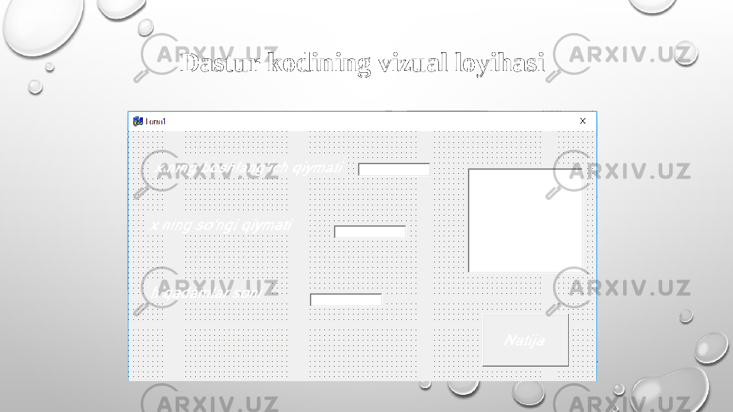 Dastur kodining vizual loyihasi 