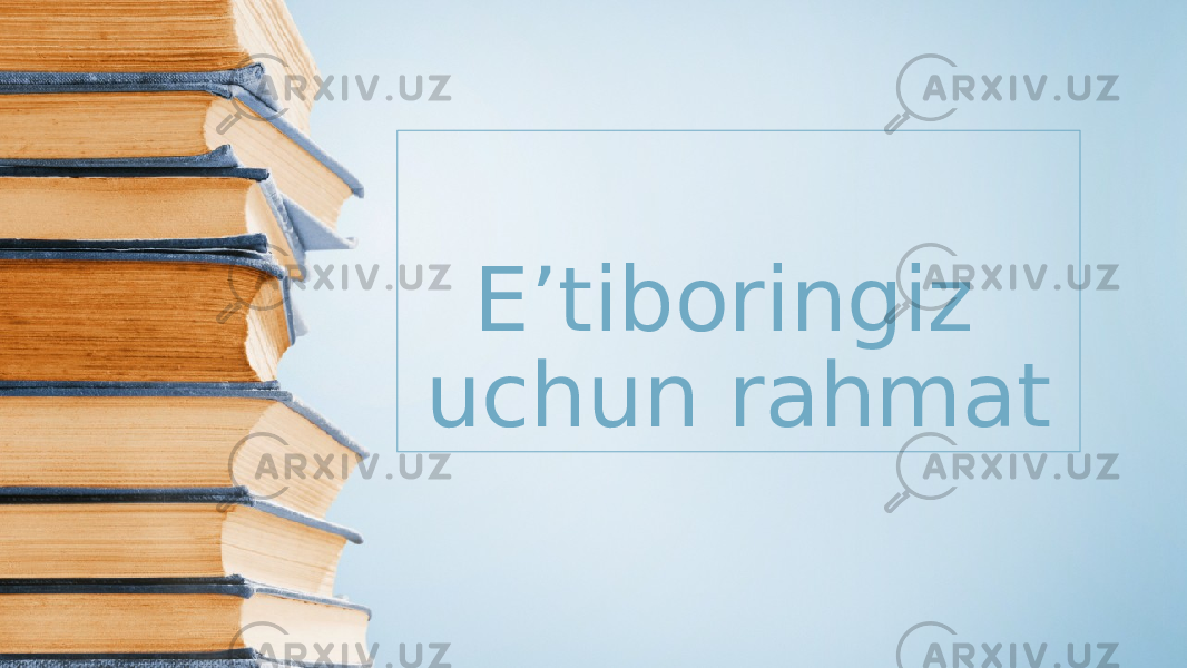 E’tiboringiz uchun rahmat 