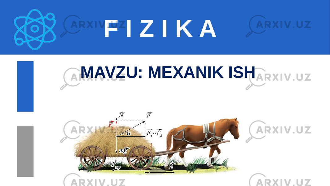 F I Z I K A MAVZU: MEXANIK ISH 