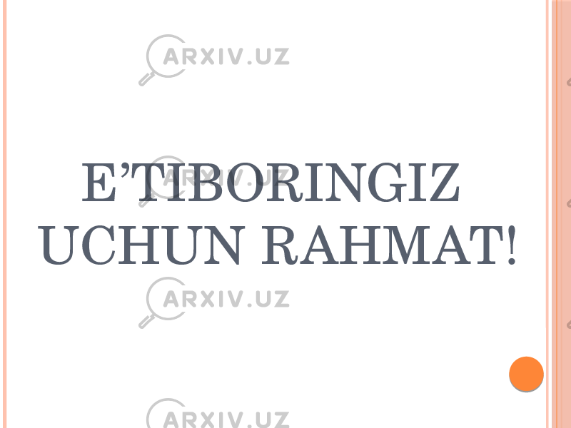 E’TIBORINGIZ UCHUN RAHMAT! 