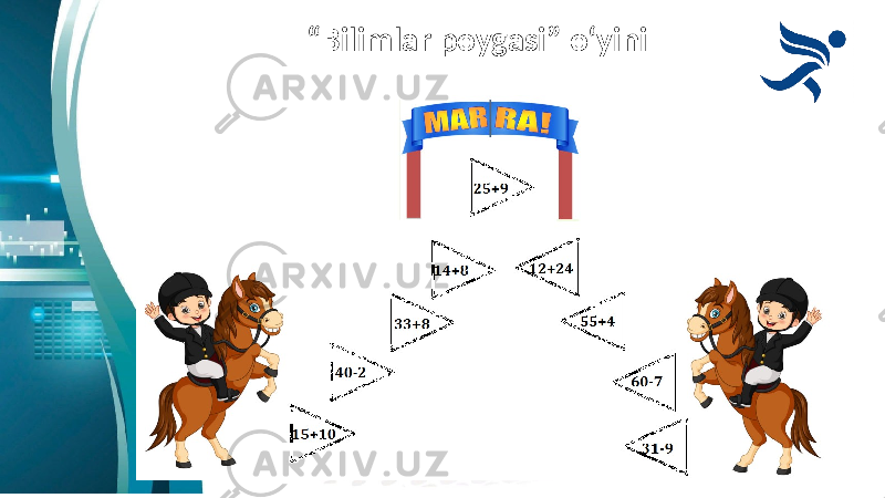 “ Bilimlar poygasi” o‘yini 