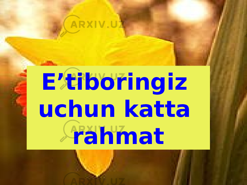 E’tiboringiz uchun katta rahmat 