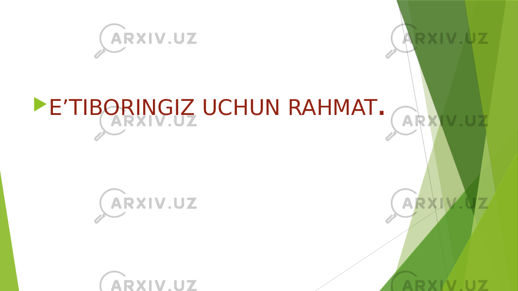  E’TIBORINGIZ UCHUN RAHMAT . 