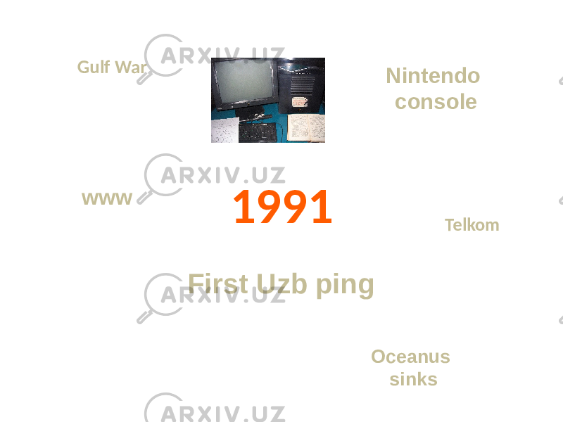 1991 Telkom First Uzb ping Oceanus sinksNintendo console wwwGulf War 