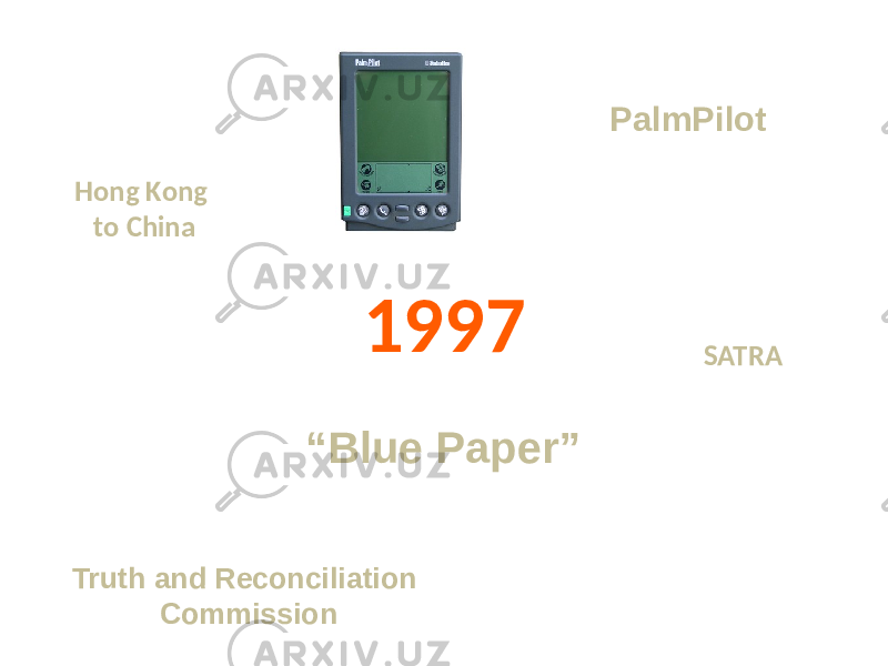 1997 SATRA “ Blue Paper” PalmPilot Hong Kong to China Truth and Reconciliation Commission 