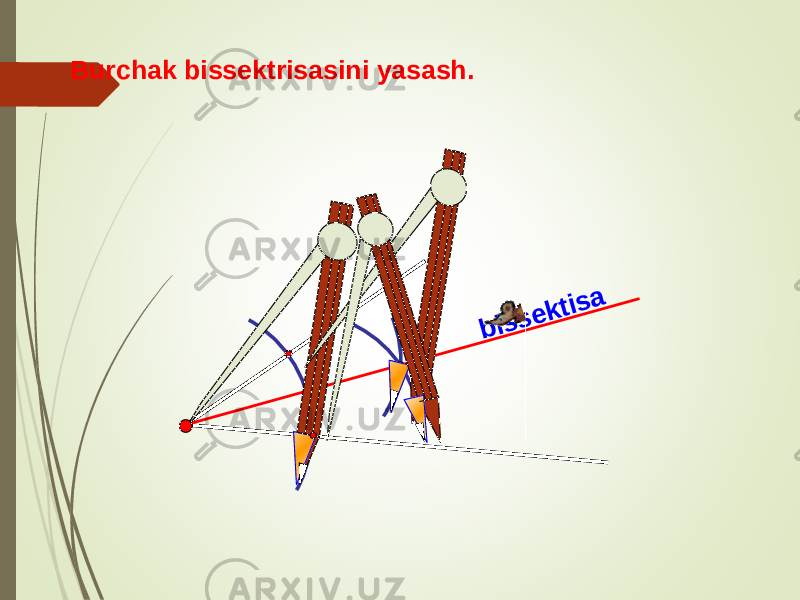 b is s e k tis aBurchak bissektrisasini yasash. 