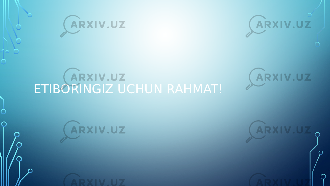 ETIBORINGIZ UCHUN RAHMAT! 