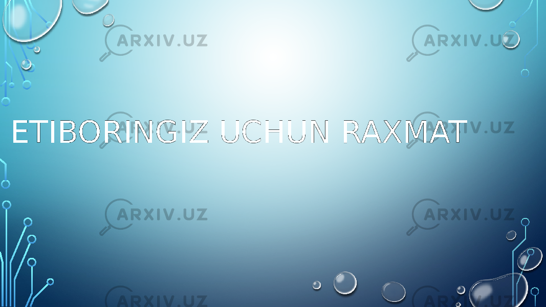 ETIBORINGIZ UCHUN RAXMAT 