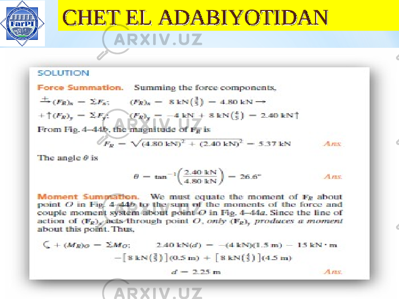 CHET EL ADABIYOTIDANCHET EL ADABIYOTIDAN 