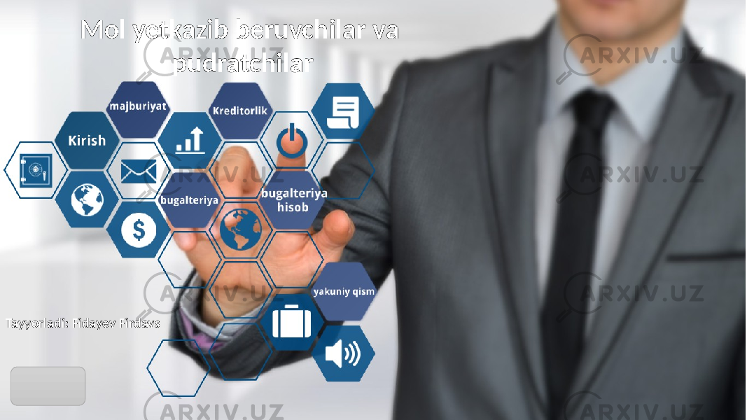 Mol yetkazib beruvchilar va pudratchilar Tayyorladi: Fidayev Firdavs 