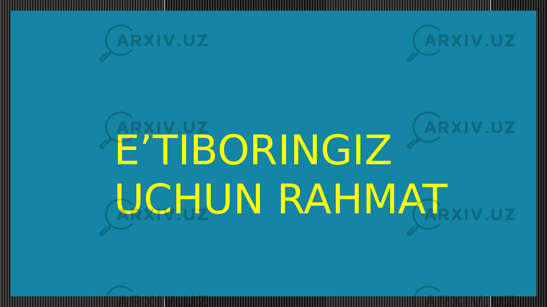 E’TIBORINGIZ UCHUN RAHMAT 