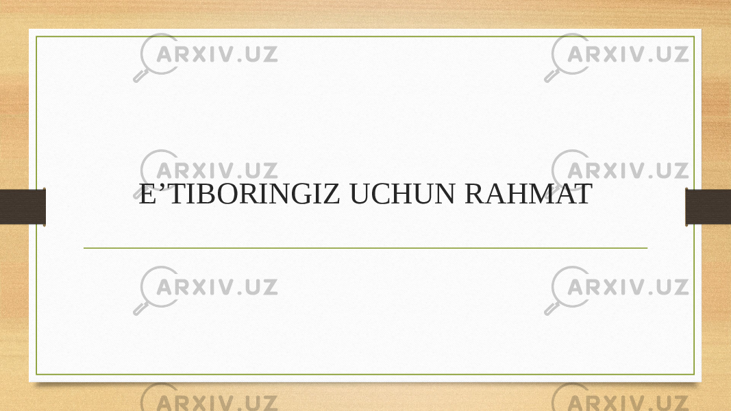 E’TIBORINGIZ UCHUN RAHMAT 