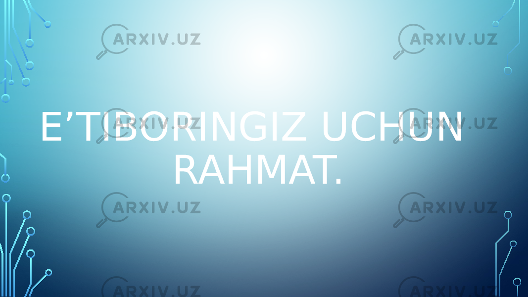 E’TIBORINGIZ UCHUN RAHMAT. 