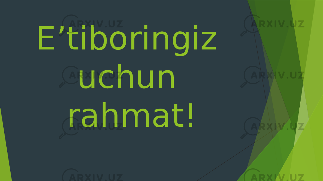 E’tiboringiz uchun rahmat! 