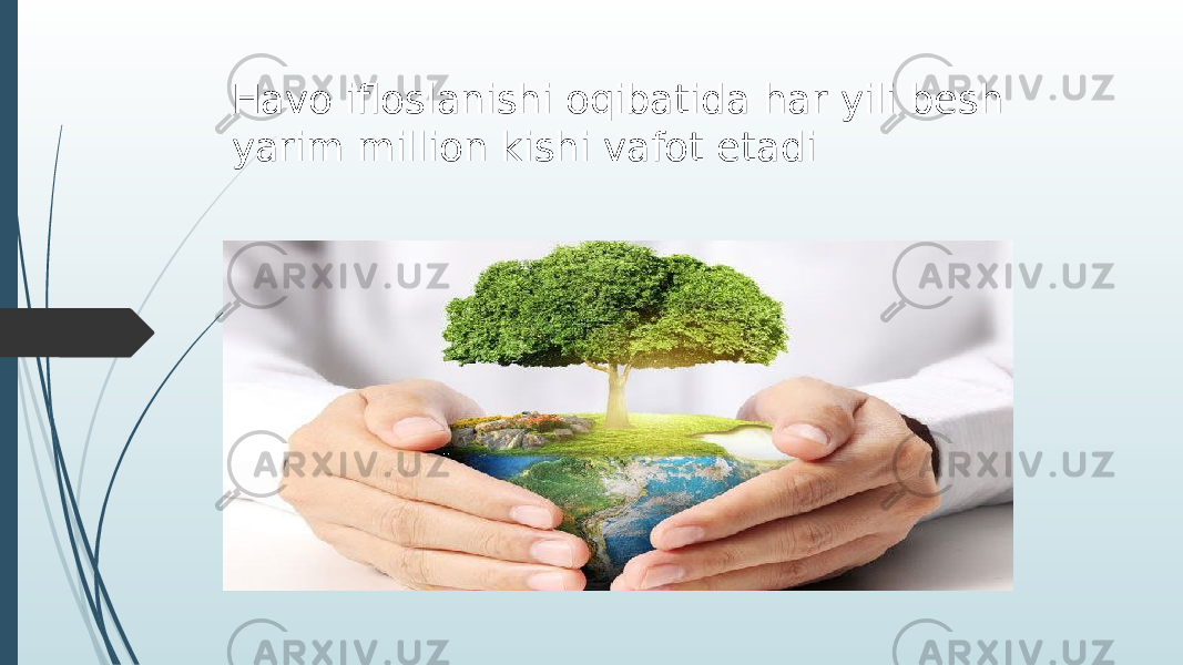 Havo ifloslanishi oqibatida har yili besh yarim million kishi vafot etadi 